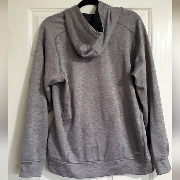 ADIDAS gray athletic Clima Warm Hoodie Sweatshirt men's Medium - Picture 4 of 7